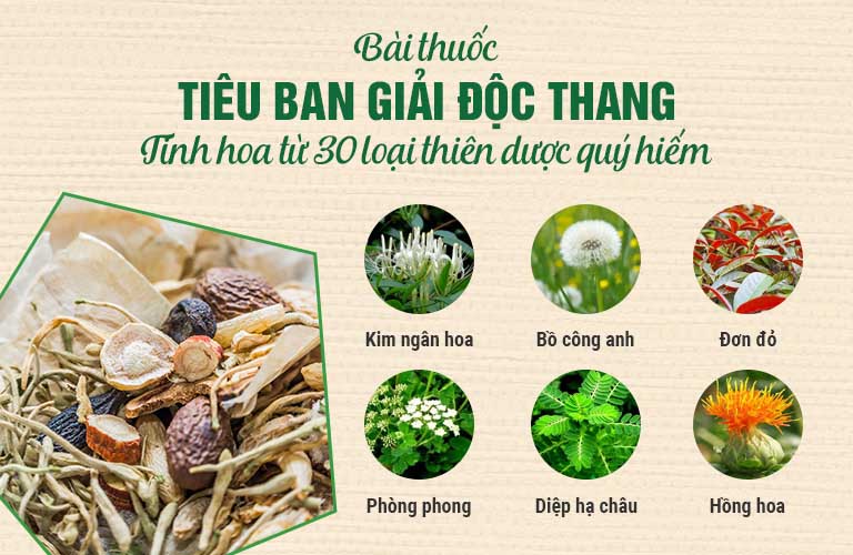 Tiêu ban Giải độc thang hòa quyện 100% thảo dược sạch tuyệt đối an toàn, lành tính