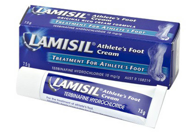 Thuốc bôi ngoài da Lamisil có công dụng kháng nấm và loại dần loại bỏ chúng