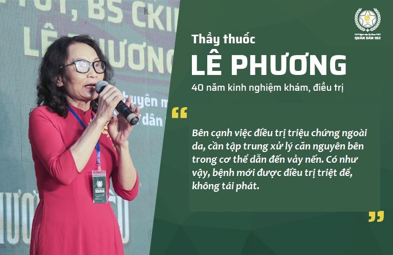 Bác sĩ Lê Phương chỉ ra cách hỗ trợ điều trị vảy nến tận gốc, không quay trở lại Bác sĩ Lê Phương chỉ ra cách hỗ trợ điều trị vảy nến tận gốc, không quay trở lại