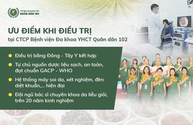 CTCP Bệnh viện Quân dân 102 sở hữu nhiều ưu điểm giúp đem lại hiệu quả điều trị toàn diện CTCP Bệnh viện Quân dân 102 sở hữu nhiều ưu điểm giúp đem lại hiệu quả điều trị toàn diện
