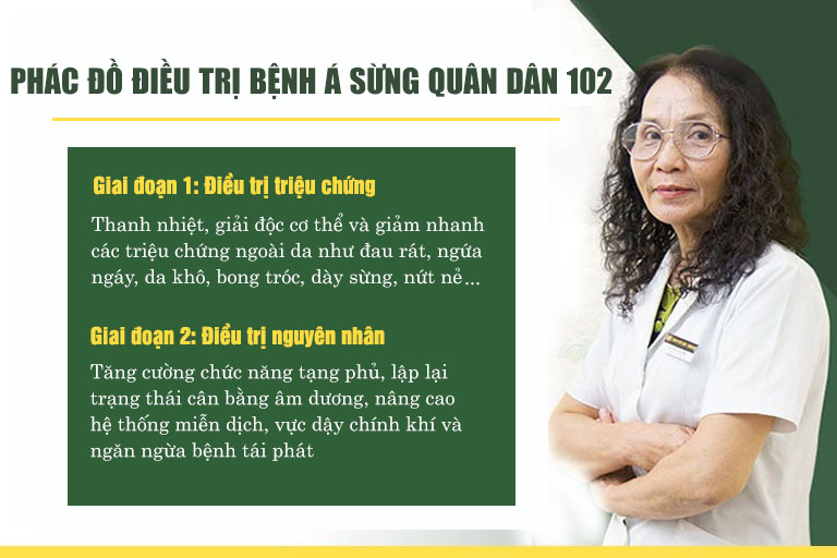 Quân dân 102 trị bệnh á sừng theo 2 giai đoạn khoa học, chặt chẽ
