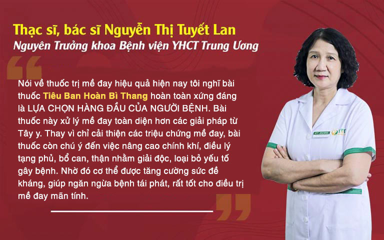 Bác sĩ Nguyễn Thị Tuyết Lan đánh giá bài thuốc Tiêu Ban Hoàn Bì Thang