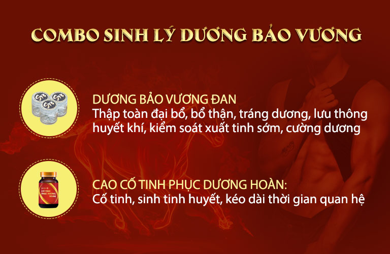 Combo sinh lý Dương Bảo Vương - Cơ chế tác động đa chiều, khắc phục xuất tinh sớm từ gốc