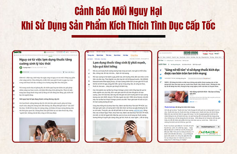 Báo chí cảnh báo hệ lụy khi sử dụng sản phẩm kích thích tình dục cấp tốc